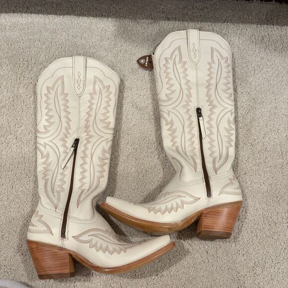 New ARIAT WOMEN'S 9 B WHITE LEATHER CASANOVA WESTERN BOOTS SNIP TOE Cowboy Rodeo - Picture 7 of 11